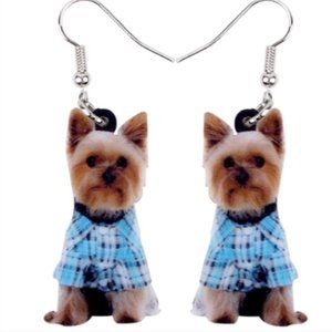 Yorkshire Terrier Dog Sweater Acrylic Earrings